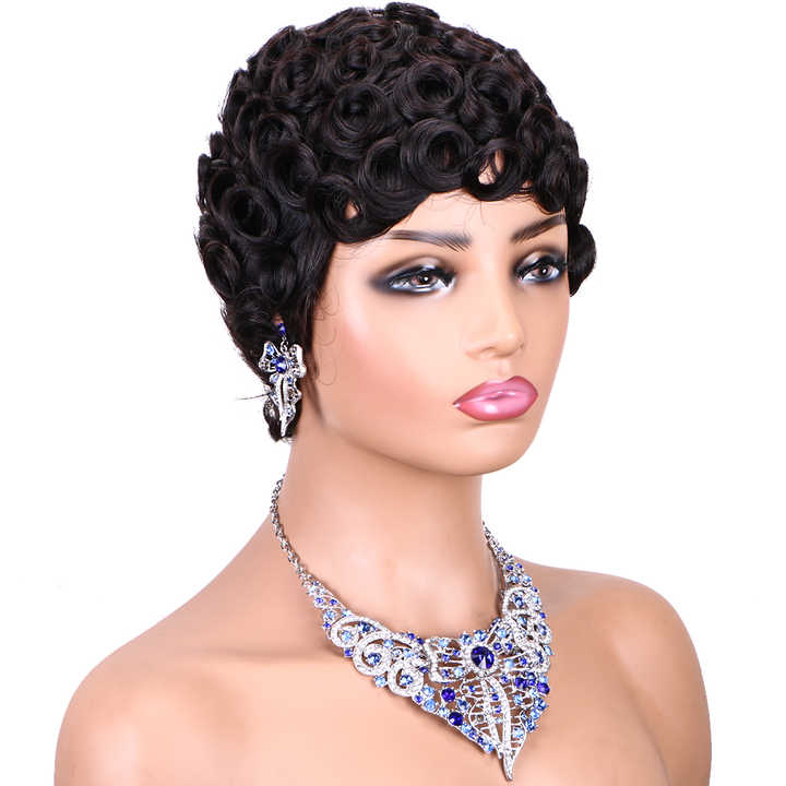 Vietnam short pixie cut human hair wig black women