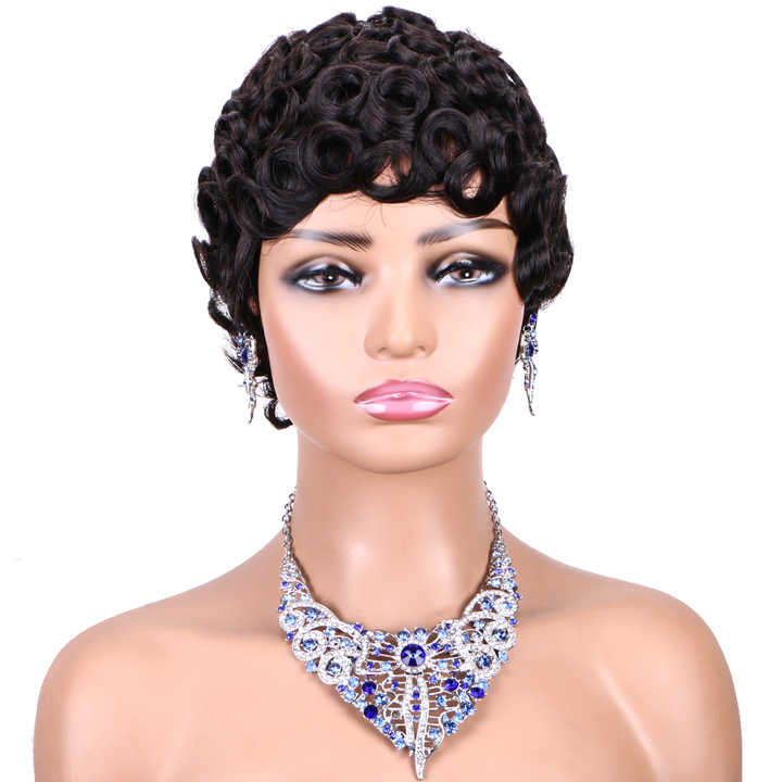Vietnam short pixie cut human hair wig black women