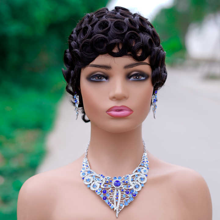Vietnam short pixie cut human hair wig black women